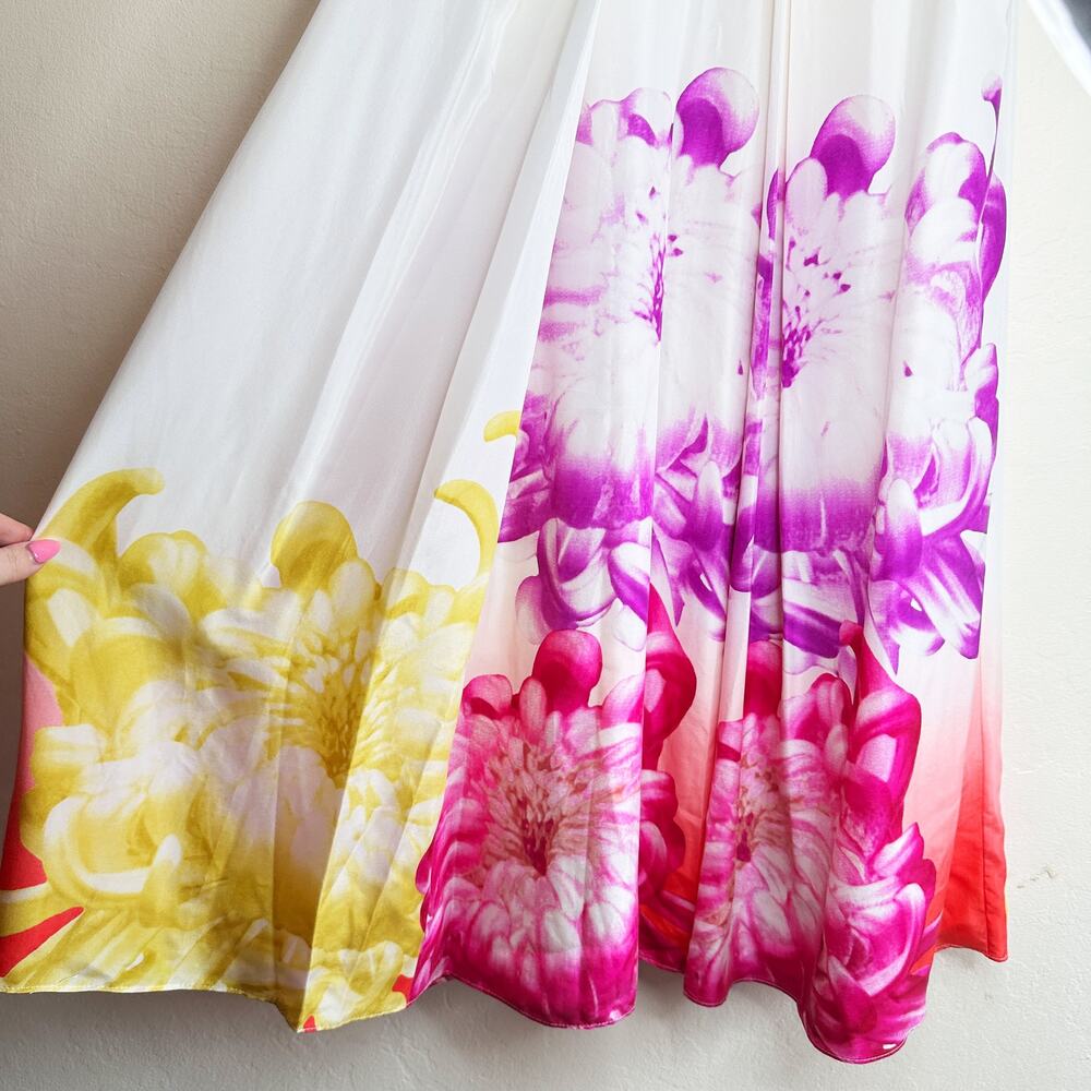 Diane Von Furstenberg Annie Sleeveless Floral Printed Pleated Silk Maxi Dress 0 - Picture 10 of 13